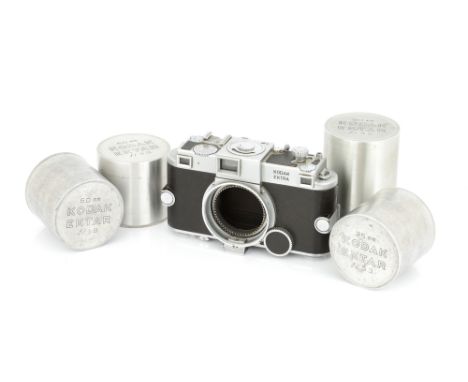 A Kodak Ektra Rangefinder Camera Outfit, 1941-48, chrome, serial no. 2105, with Ektar f/1.9 50mm lens, chrome, serial no. EY3