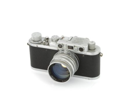 A Showa Kogaku Leotax Special D II Rangefinder Camera, 1947, chrome, serial no. 3575, with Tokyo Optical Co. Simlar f/1.5 50m