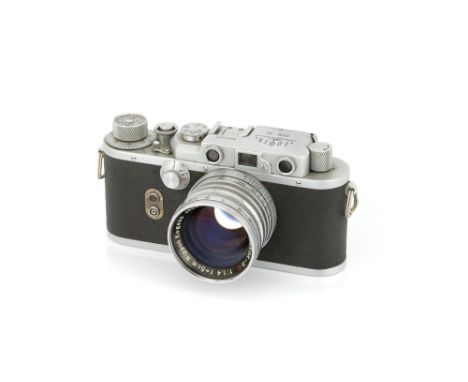 A Nicca Co. Tower Type -3S Rangefinder Camera, 1949, chrome, serial no. 51122, with Nikon Nikkor-S.C. f/1.4 50mm lens, chrome