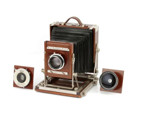 A Deardorff 4x5 Special Large Format Camera, View Series, serial no. 393, with Schneider Symmar f/5.6 210mm lens, chrome, ser