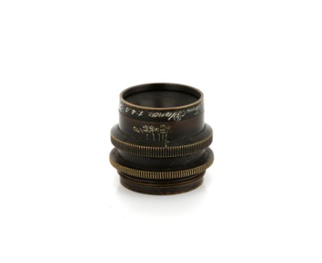 A Carl Zeiss Jena Planar Series Ia No.1 f/4.5 20mm Lens, black, serial no. 92313/30809, body, G, elements, VG-E, some very li