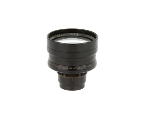 A Cooke Super Speed Panchro f/1.3 58mm Lens, black, serial no. 242529, body, VG-E, elements, VG, some very light internal haz