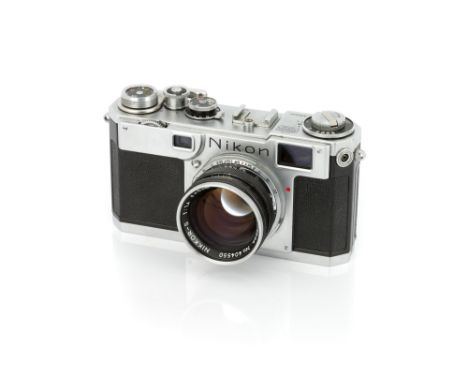 A Nikon S2 Rangefinder Camera, 1954-58, chrome, serial no. 6182691, with Nippon Kogaku Nikkor-S f/1.4 50mm lens, black, seria