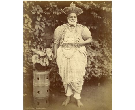 CHARLES THOMAS SCOWEN (1852-1948) A Kandian Chief, a large albumen print c.1880, the photograph signed in the negative 'Scowe
