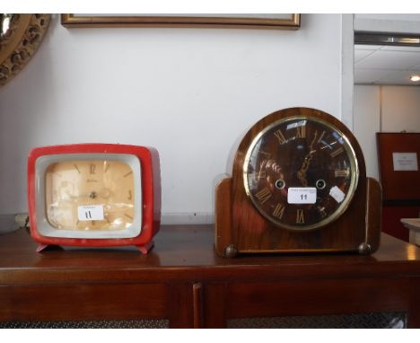 A 1930'S MANTEL CLOCK and one other vintage timepiece (2)