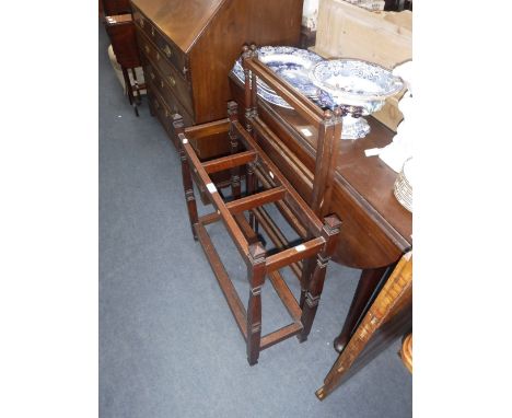 A VICTORIAN MAHOGANY STICK-STAND and a clothes horse (2)