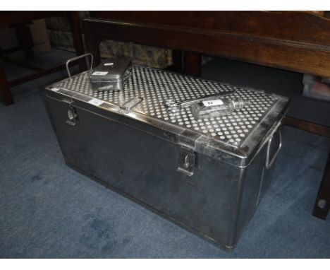 A STEEL MEDICAL CHEST WITH TOOLS and other related items