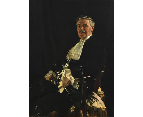 SIR WILLIAM ORPEN, RA, HRHA (1878-1931) (AND STUDIO?) PORTRAIT OF A GENTLEMAN Seated three quarter length, wearing ceremonial