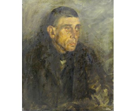 •RICHARD COPELAND `SEAL` WEATHERBY (1881-1953) THE STABLE LAD Signed, oil on canvas 54.5 x 44cm. * The stable boy, a deaf mut