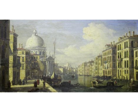 MANNER OF CANALETTO (1697-1768) VENETIAN CAPRICCI A pair, oil on panel Each 13.5 x 25cm. (2) ++ Some rubbed/chipped losses at