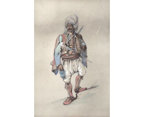 VITTORIO AMADEO PREZIOSI (1816-1882) THE GUARD; THE TRADESMAN (2); ARAB WITH A HOOKAH PIPE; THE CARPET SELLER; YOUNG MAN WITH
