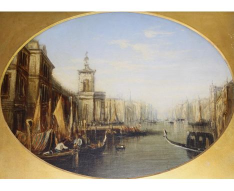 FRANCIS MOLTINO (1818-1874) VENETIAN CAPRICCI A pair, apparently unsigned, oil on board, mounted oval Each 30 x 40cm. (2) ++ 