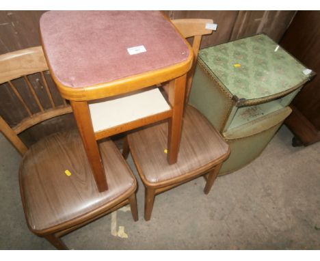 2 retro stand chairs, stool and bedside cabinet