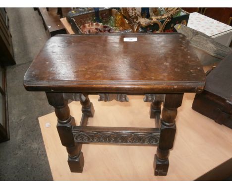 carved oak stool