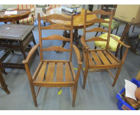 Two Ercol Penn carver dining chairs style 823A, circa 1980/90, labels to underside 