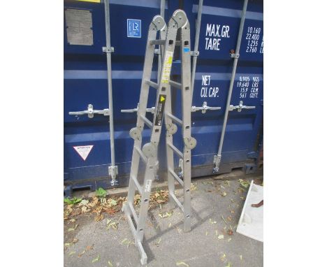 An aluminium folding ladder 