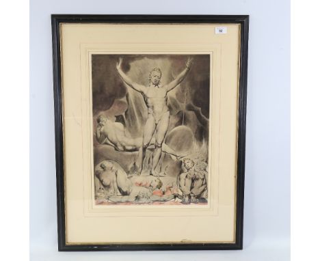 William Blake, lithograph, Classical composition, signed in the plate, image 20" x 15.5", framedGood condition 