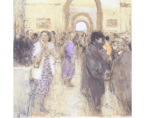 Bernard Dunstan (1920 - 2017), colour lithograph, Private View, signed in pencil, no. 27/200, image 14.5" x 12", unframedFoxi