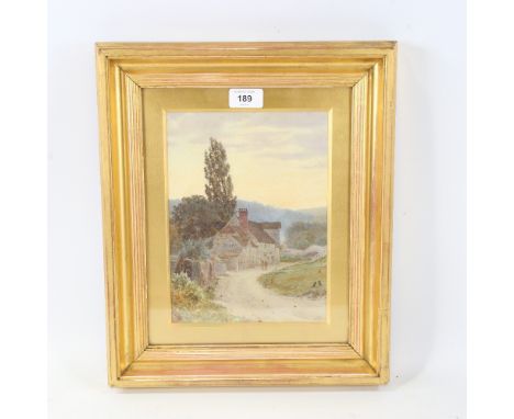 Nathaniel Baird (1865 - 1936), watercolour, village scene, signed with monogram, 10" x 7.5", framed, with Fine Art Society la