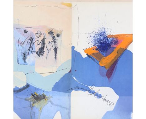 Paul Rebeyrolle, original lithograph, abstract, insert for Derrier Le Miroir, sheet size 15" x 22", framedVertical fold and v