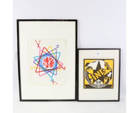 Robert Indiana, lithograph, Mourlot 1973 Edition, image 8.5" x 8.5", and James Rosenquist, lithograph, dinner triangle, publi