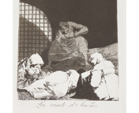 Francisco De Goya y Lucientes (1746 - 1828), etching/aquatint, Las Rinde El Sueno (sleep overcomes them), pl 34 de los Capric