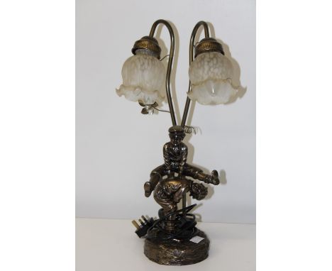 A vintage table lamp &amp; shades h53cm 