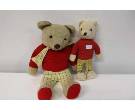 Two vintage Rupert Bear soft toys 