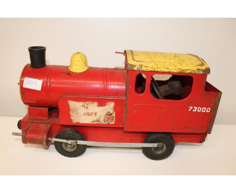 A vintage Trian tin plate train 42x22cm 