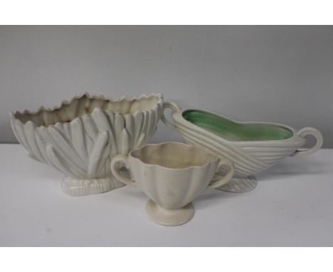 Three vintage ceramic planters including Sylvac etc 