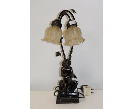 A vintage table lamp &amp; shades h53cm 