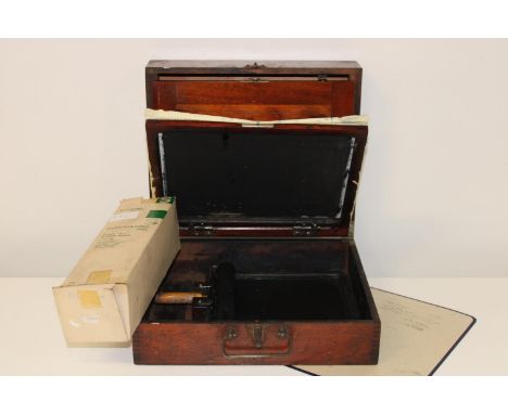 A vintage wooden ink roller set &amp; spare ink 