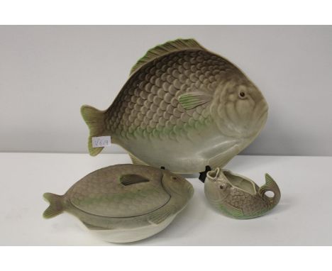 Three vintage fish themed ceramics by Shorter &amp; sons 