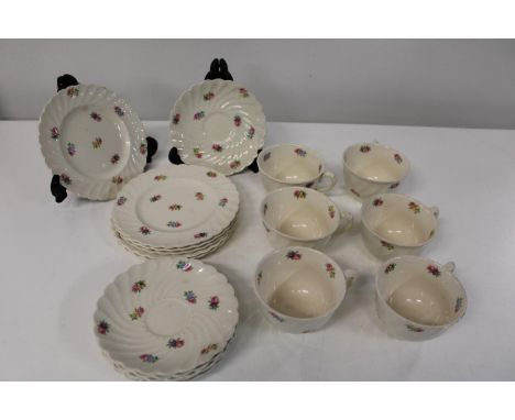 A Royal Staffordshire tea service by Clarice Cliff 18 pieces 