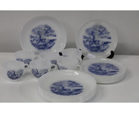 An unusual mid century coloured glass tea service 18 pieces 