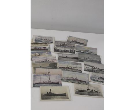 A selection of vintage Naval related postcards 