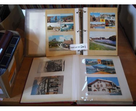 Seven albums of postcards, largely modern GB, also art reference and other cards.