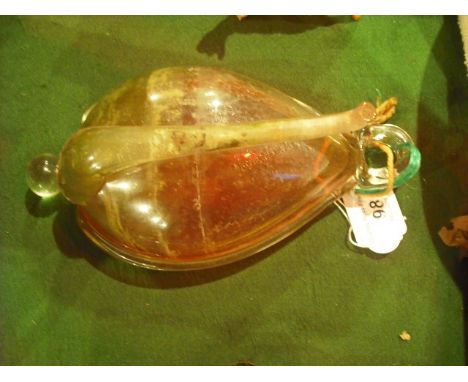 A hand blown clear glass Dutch barometer of traditional form, 22cm.