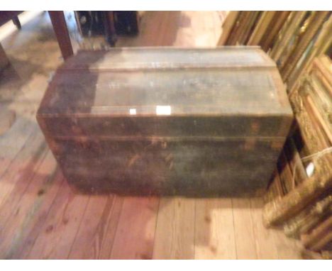 A 19th century dome top metal bound cabin trunk.