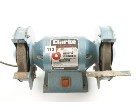 A CLARKE 6" bench grinder and a WOLVERINE grinding jig PAT tested G