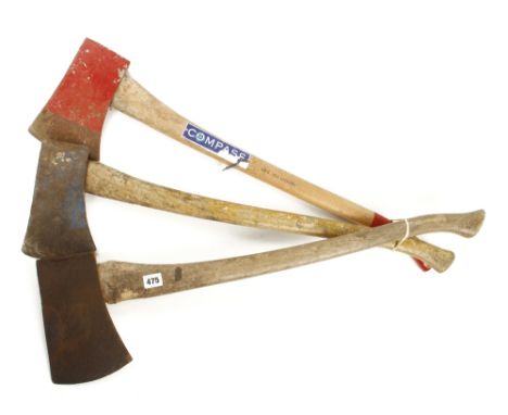 An unused splitting axe by COMPASS and two other axes G 