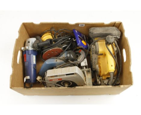 A circular saw, planer, sander and angle grinder (not tested) G