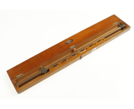 A 26" beam compass by BARTON &amp; LINNARD dated 1917 in orig mahogany box 