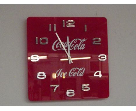 Glass Coca-Cola wall clock