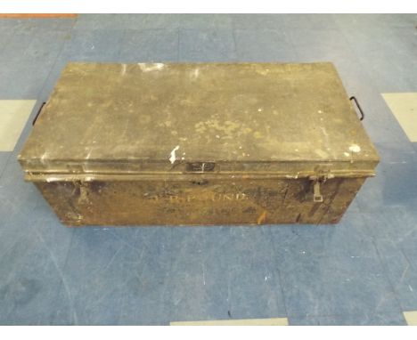 A Metal Travelling Trunk Inscribed J.R Pound