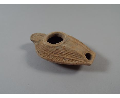 An Ancient Roman Large Size Oil Lamp Circa 200AD Found In Palestine. 