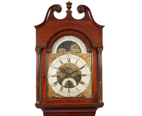 A late 18th Century mahogany eight-day striking and chiming longcase clock, James Roper, Shepton Mallet, the brass arch dial 