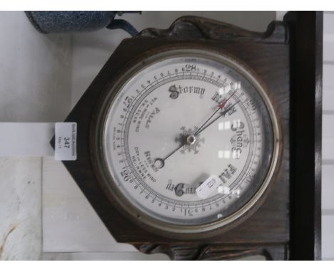 vintage oak barometer
