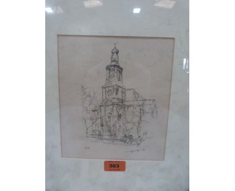 JOHN MCNAIL WHISTLER St.Anne's, Soho. Lithograph 8¼' x 7'