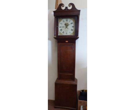 A late 18th century oak longcase clock with 30hr movement, the painted dial signed Thos. Phillips, Ludlow. 82' high